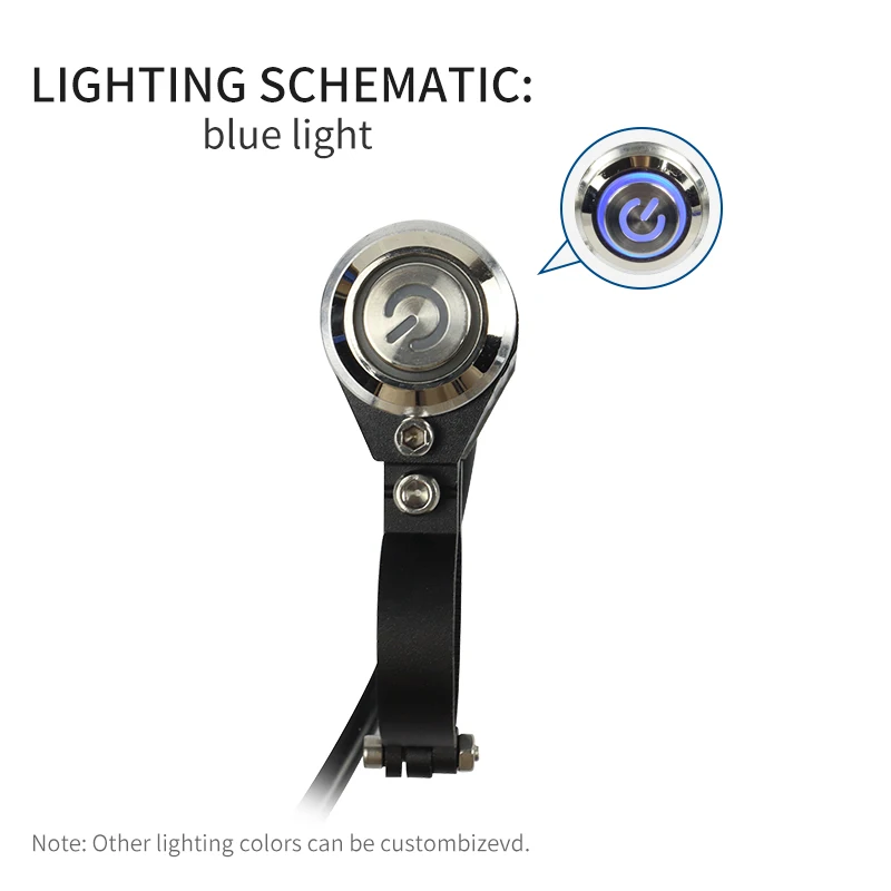 20mm 12v Motorcycle Aluminum Alloy On-off Push Button Switches Universal Code Spotlight Switch