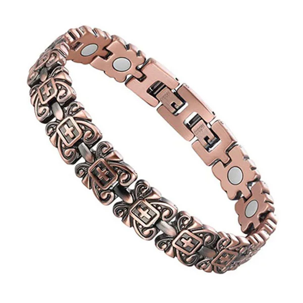 Hot Sale Wholesale Fashion Magnetic Therapy Bracelet Vintage Copper Plated Heath Pure Bracelets for Men