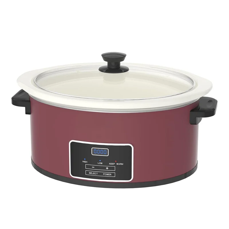 Large 6-Quart Programmable Slow Cooker with with Auto Warm Setting, Crock Pot for Family Holiday Dinners, Soup, 3 Heat Settings
