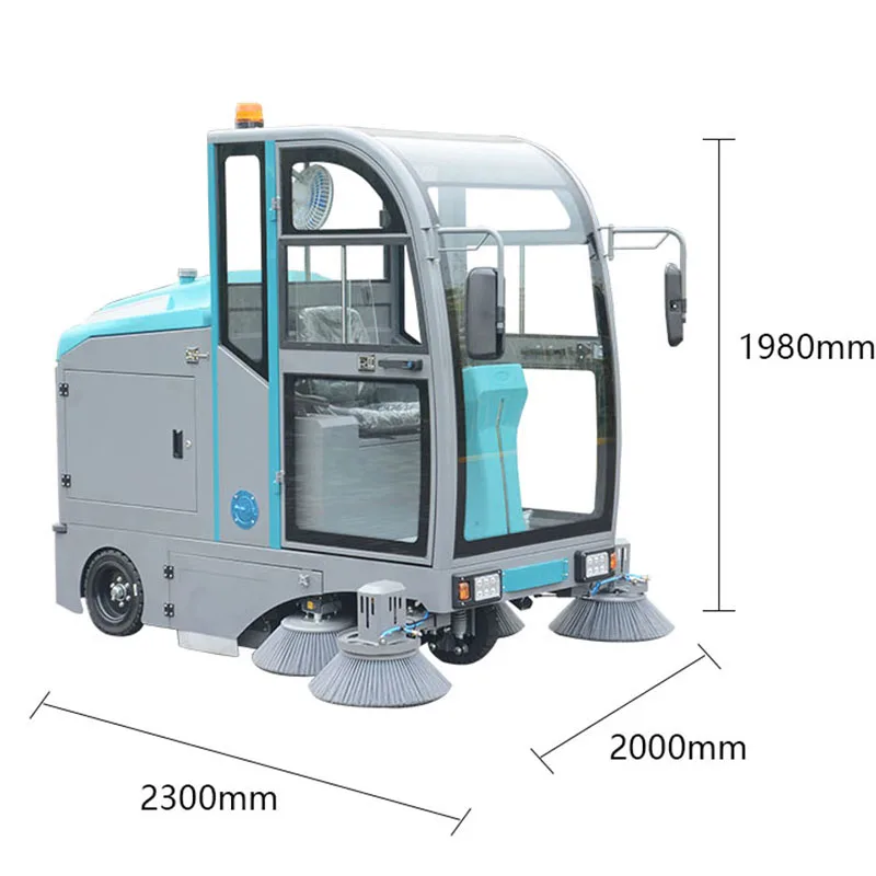 TANJIE VWS2000 2022 Professional Outdoor Electric Truck Vacuum Road Sweepers Cleaners Machine