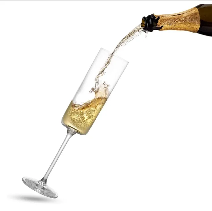 . Hot Sale Disposable  Ideal Exquisite Craftmanship Crystal Champagne Flutes  Glasses set for Home Bar,Special Occasions