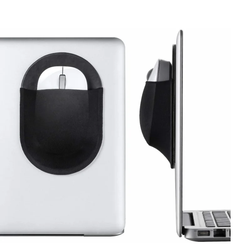 Universal Stick-On Mouse Pouch Lycra Mouse Holder Sleeve  Reusable Adhesive  for iPad or MacBook for Wireless Mouse