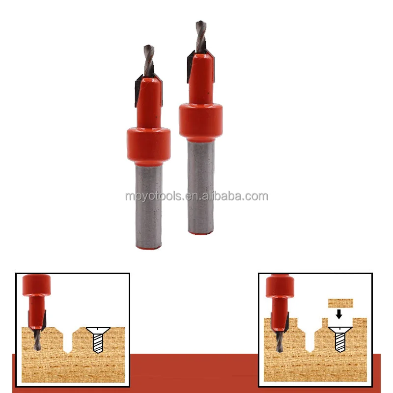 Countersink Drill Bit Set HSS Countersink Screw Countersunk Step Hole Screw 8MM Shank Diameter 8-10mm Woodworking Router Bit