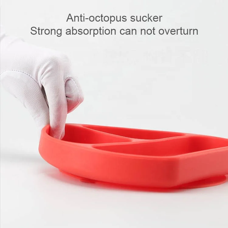 Baby Dinner Placemat Silicone Feeding Divided Plate  Bowl Placemats Plate  with Suction Highchair Trays