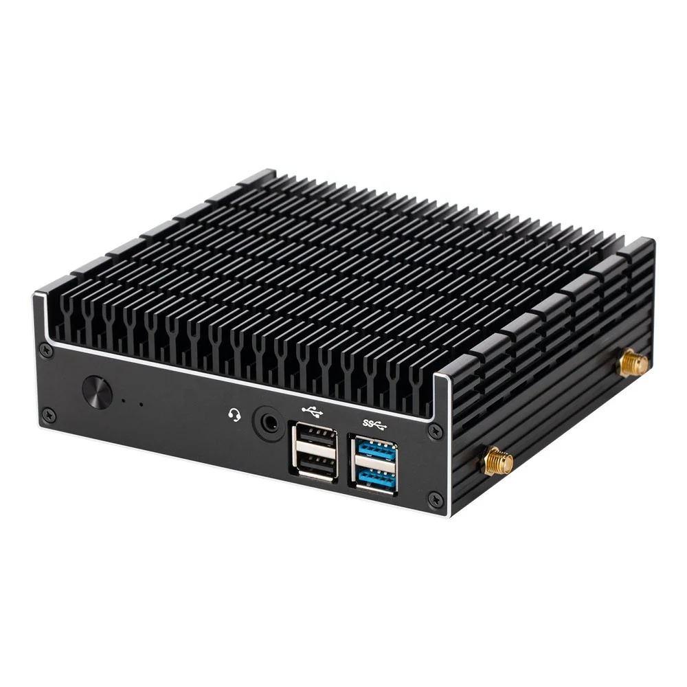 MiniTree Office Mini Fanless PC Intel Core i3 10110U i510210U i7 10510U DP HD 4K 2*DDR4 64GB M.2 NVME RJ45 Type C Linux WIFI5