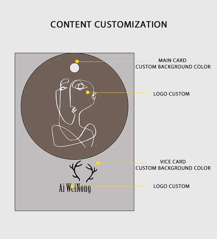 
Good Quality Round and Rectangular Two-piece Suit Cheap Paper Swing Hang Tag Price for Garment 