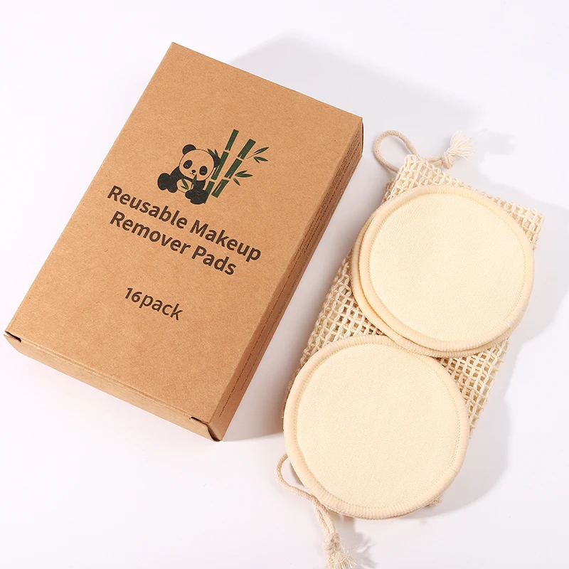 Zero Waste 8cm Round Linen Facial Cleansing Pads Organic Laundry Bag Reusable Hemp Face Makeup Remover