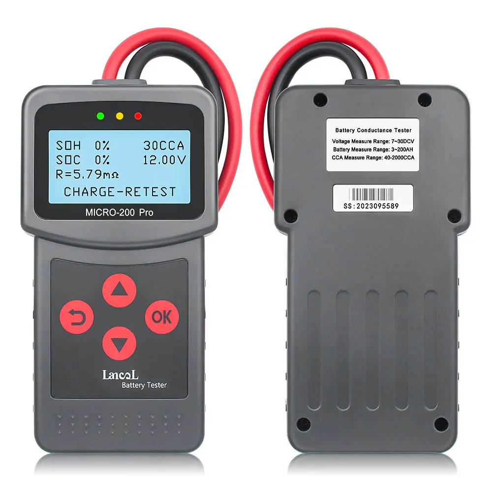 LansL MICRO-200 Pro 12V 24V Car Battery Tester 12V Battery Tester Automobible Battery Voltage Tester