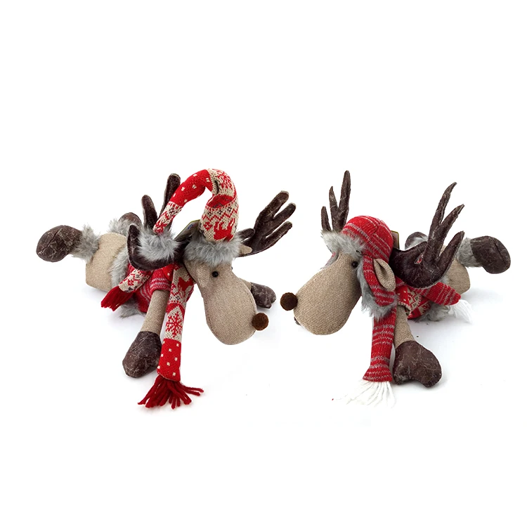 Mery фаршированные и украшения 15 дюймов кладя оленя Рождественская плюшевая игрушка Moose