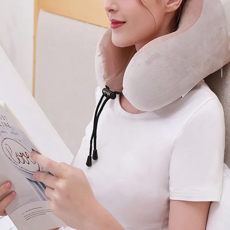 Портативная Интеллектуальная Электрическая дорожная подушка для массажа шиацу шеи спины на аккумуляторах Вибрационный U-образный Массажер Для Шеи