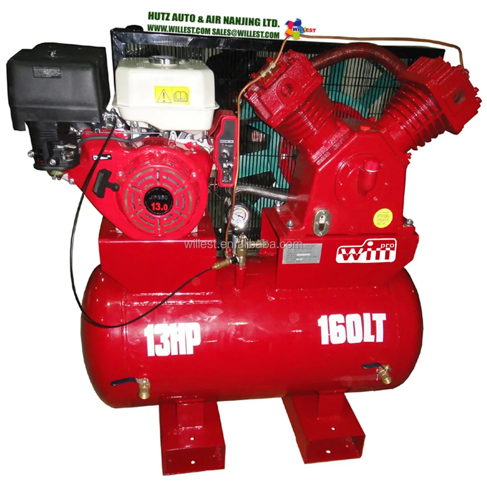 Поршневой воздушный компрессор Fusheng Willest 13 л.с. бензиновый двигатель bviii75cg130h160f 8 бар 2-цилиндровый