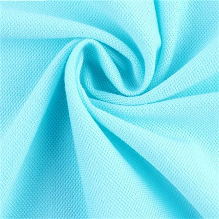 CVC Pearl ground cloth mesh polyester cotton knitted fabric spring and summer breathable polo shirt T-shirt fabric