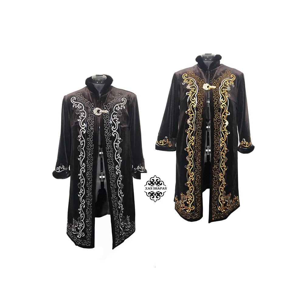 
Kazakh Women Beshmet Velvet Outer Wear Clothing 
