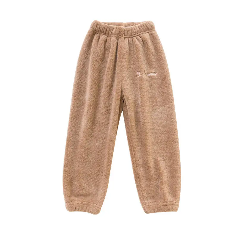 
2021 Fashion Velvet Fairy Comfort Pajamas Double-faced Fleece Winter Kids Girl Boy Breathable Pants 