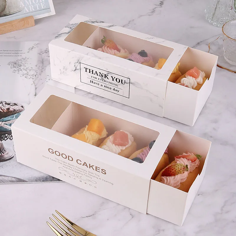 Wholesale Cookie Boxes with Clear Window for Donuts Dessert Pie Cake Packaging Box Food Packing Cupcake Boxes Carbonpaper White