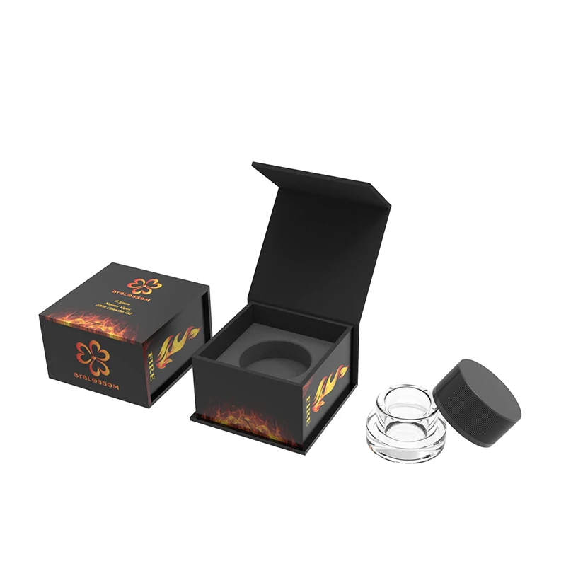 
Custom Shatter Extract Packaging Glass Jar Magnetic Box 