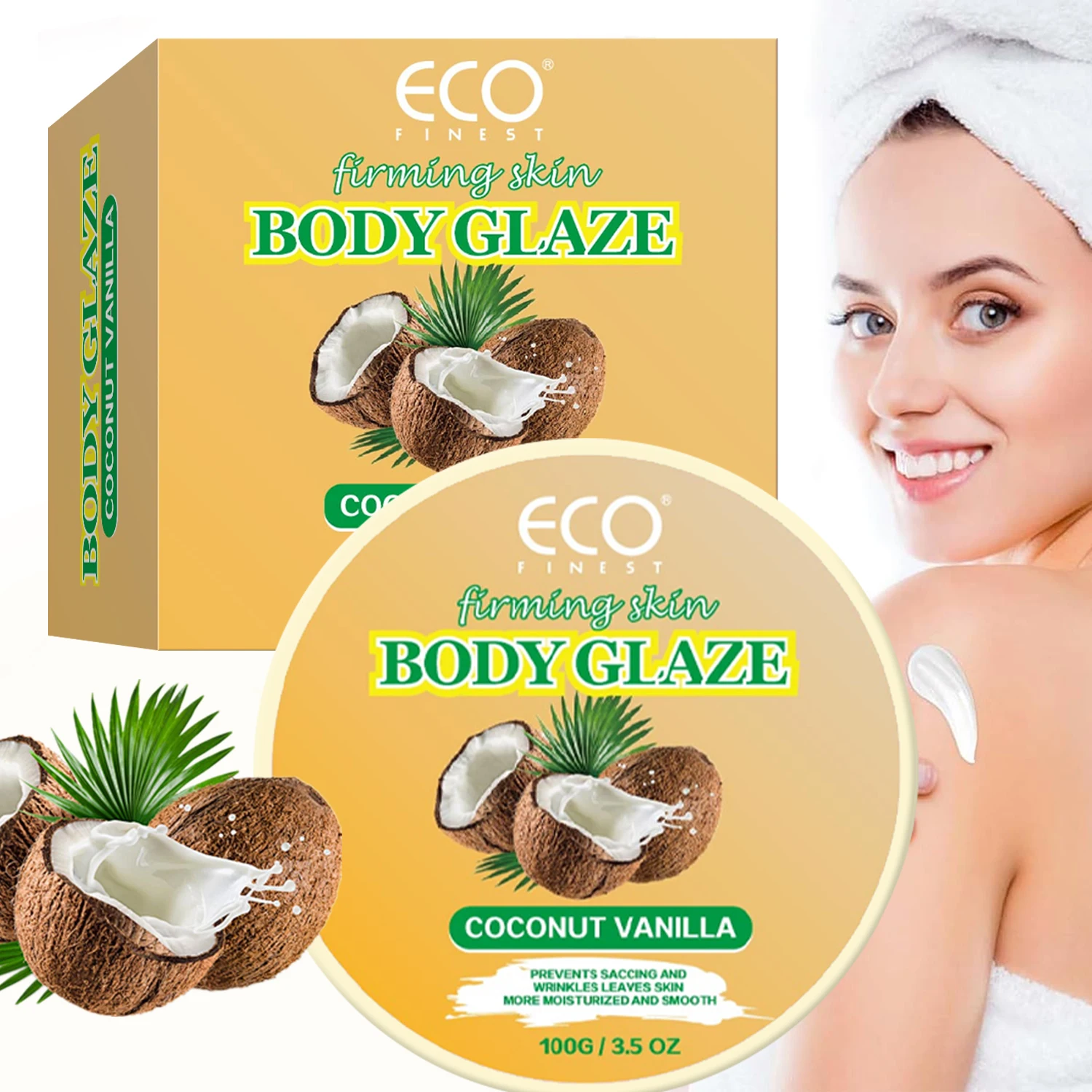 Ultimate Moisturizer Whipped Body Butter Lotion Coconut Flavor Body Glaze with Essential Vitamins for Radiant Skin -281478