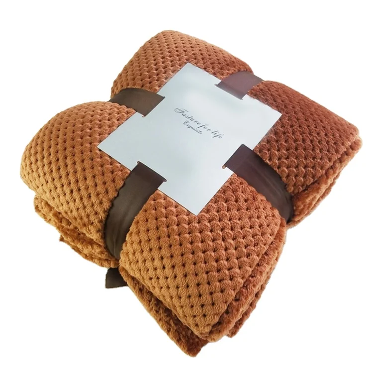 Solid Color Summer Throw Winter Sofa Cover Bedspread Chunky Kit Plaid Blankets Soft Waffle Flannel Blankets For Beds