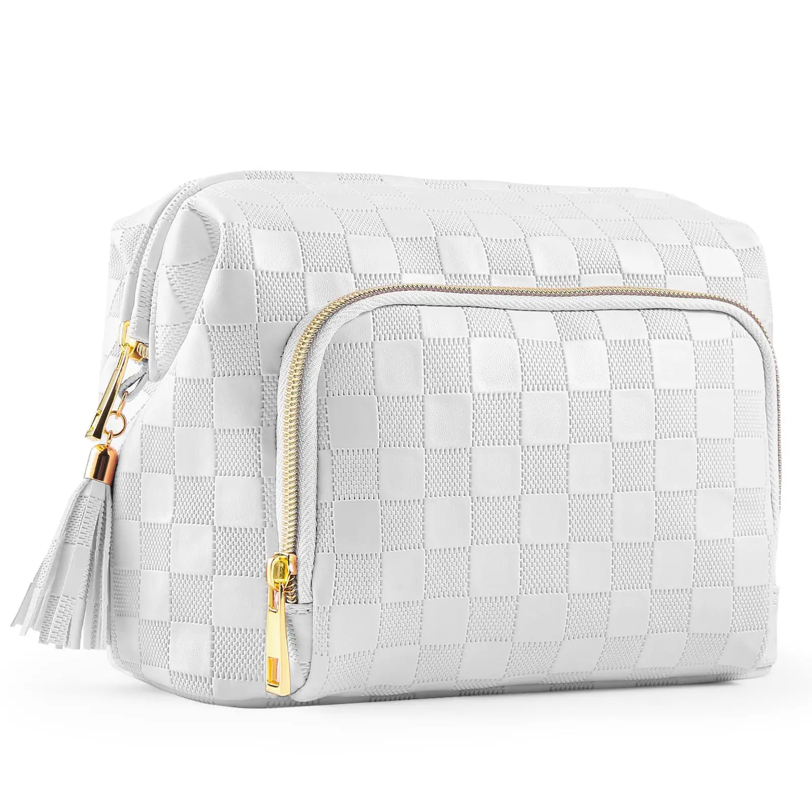 2024 New PU Leather Travel Makeup Organizer Large Capacity Cosmetic Pouch Toiletry make up Bag for Travel