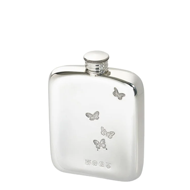 Portable plain UK hot sale LFGB stainless steel 9oz metal liquor hip flask for wholesale