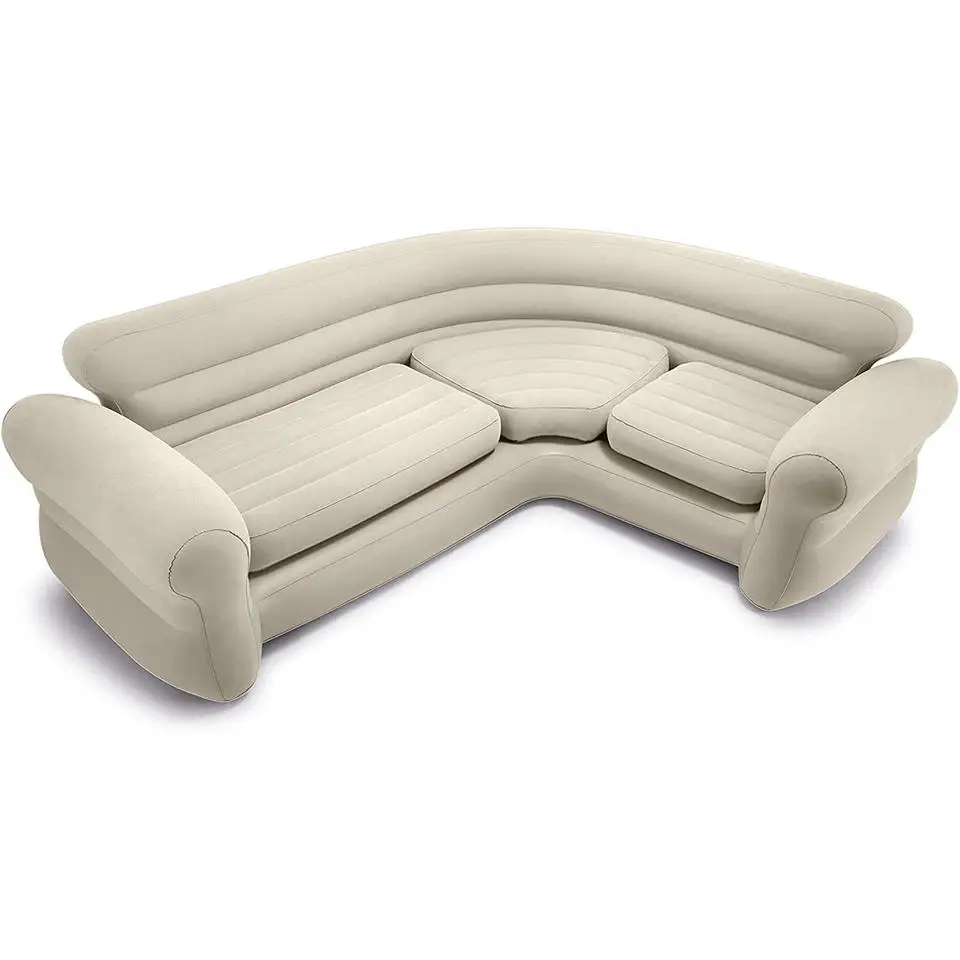 INTEX 68575 Plush Velvet Surface Outdoor Indoor Home Portable Inflatable Furniture Sofa Inflatable Corner Sofa