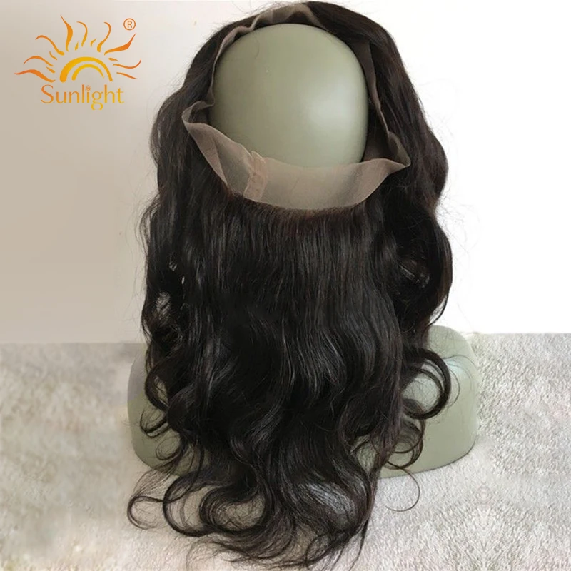 Sunllight 10a Cuticle Aligned Hair 360 Lace Frontal 20 Inch Brazilian Body Weave Raw Indian Human Hair Lace Front wigs