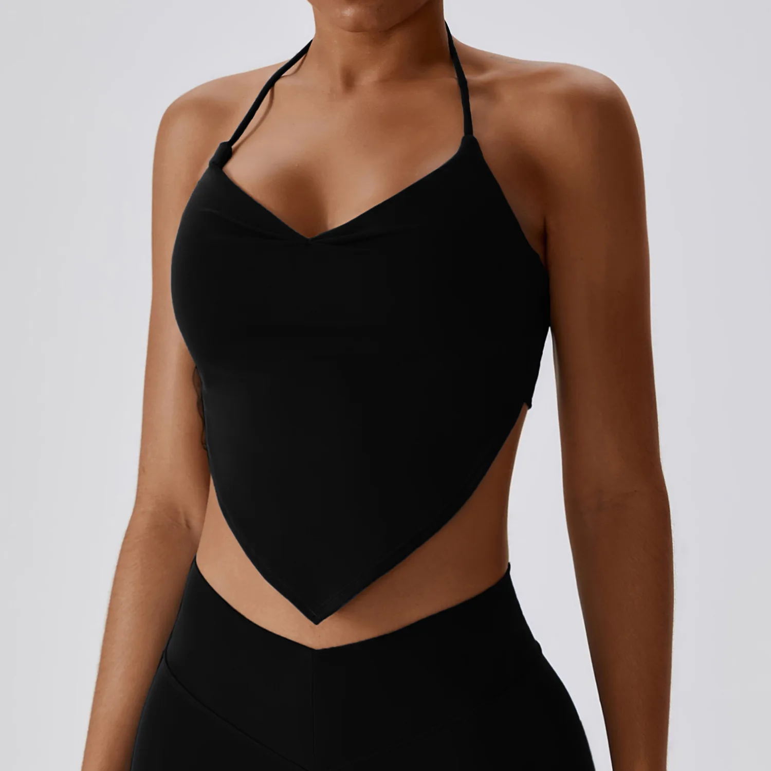 Hanging neck yoga suit, outdoor sexy suspender, fitness vest, quick drying sports bra