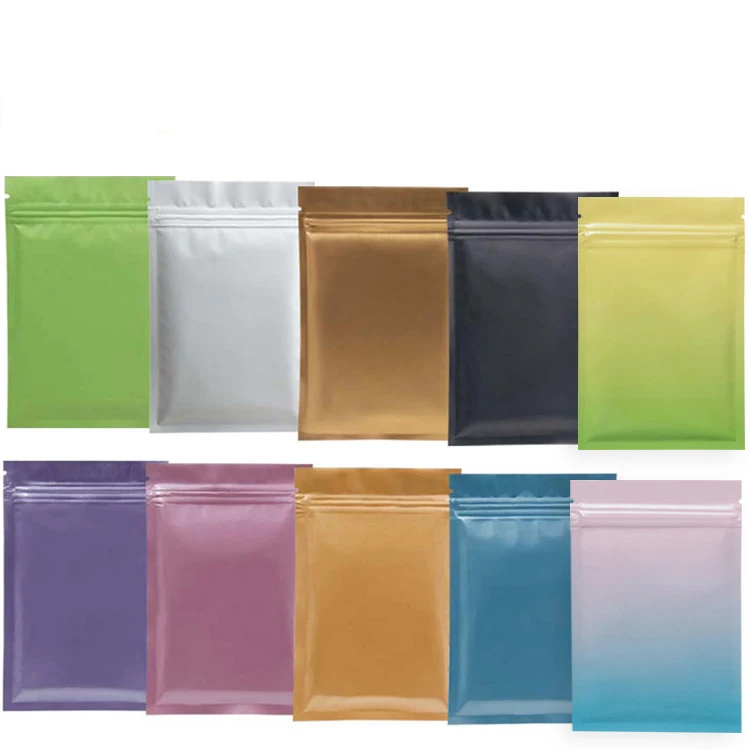 Custom logo wholesale colorful Small Aluminum Foil food packing bags with zip lock