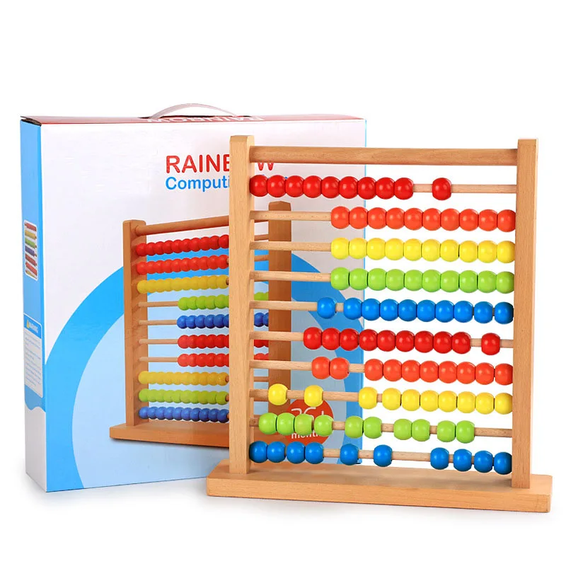 educational abacus wooden infant calculation rainbow computing frame digital counters