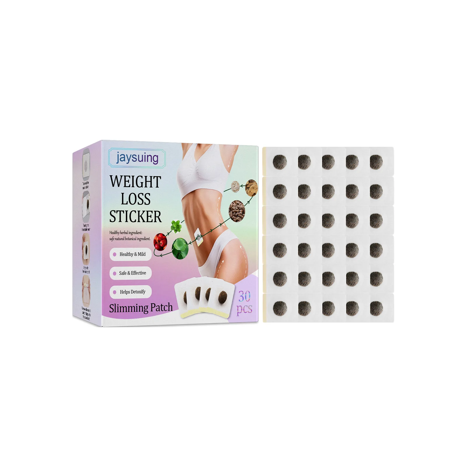 30pcs/box Potent Slimming Paste Stickers Skinny Waist Belly Fat Burning Patch Chinese Medicine Products
