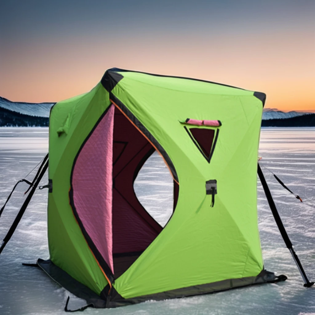 Large Portable Pop-up Ice Shelter Sauna Tent Winter Fishing  Outdoor Double-Layer Insulated Camping Hiking Winter Hot Tent Use