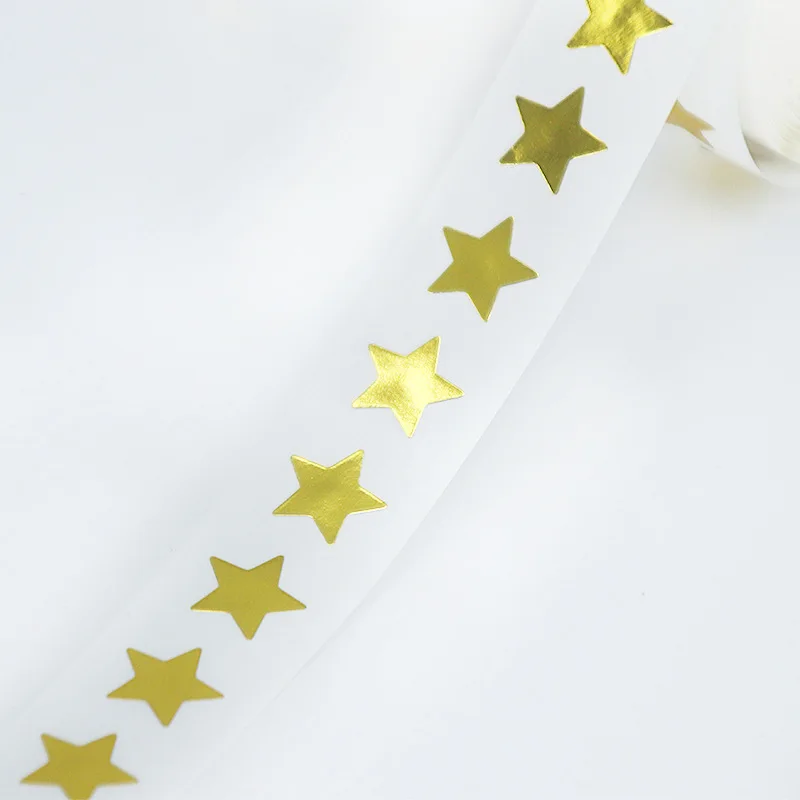 Very Cheaper Custom PVC Gold Foil Sticker Printing Adhesive Star Label Stickers For packing