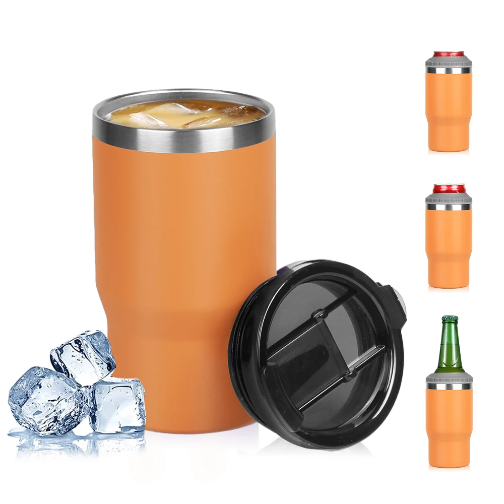4 In 1 Skinny Universal Custom Can Cooler With Lid 12oz Sublimation Can Cooler Stainless Steel