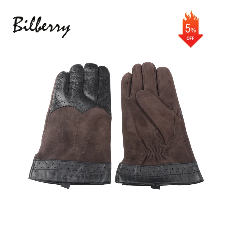 Mens Classic Style Real Leather Chauffeur Car Bus Driving Gloves