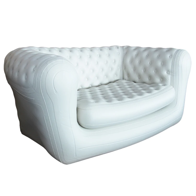 White velvet air outdoor inflatable sofa, China rubber blow up sofa