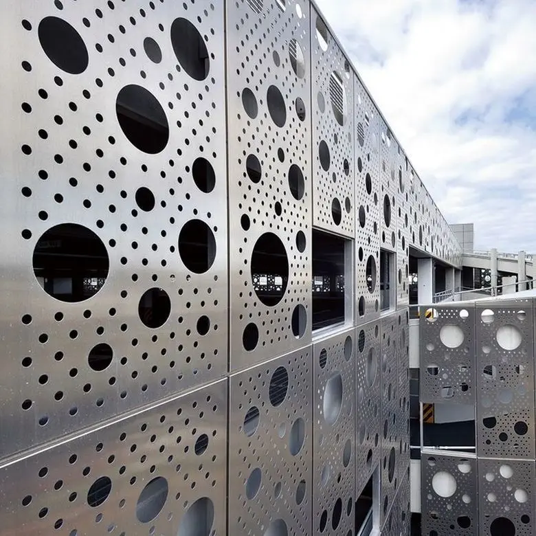Fire Resistant Interior Decorative Wall Panels With Perforated Aluminum Veneer and Wooden Outer Cladding Options