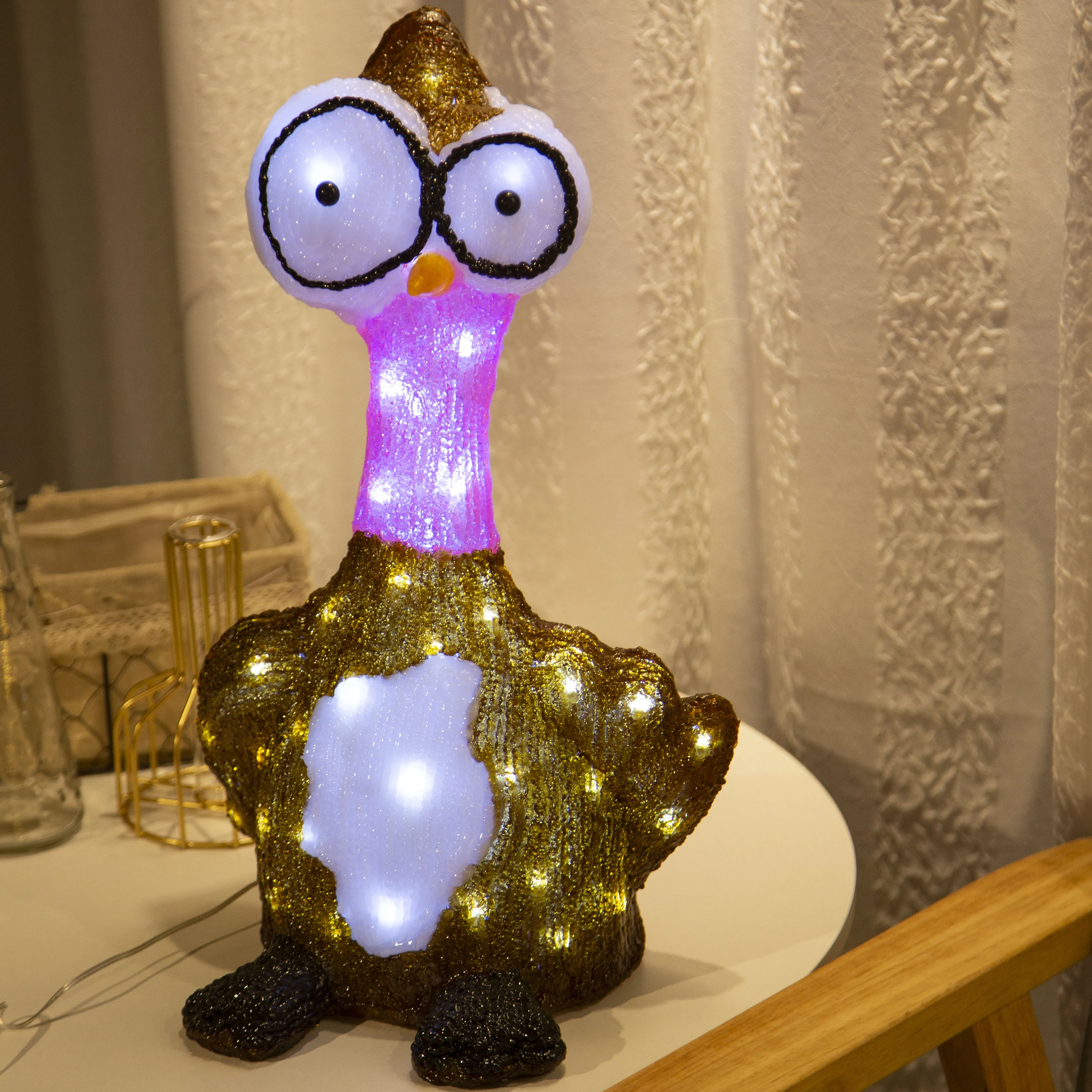 Pink Turkey ostrich duck style Decoration Light Easter Led Outdoor Acrylic 3D Lights Led christmas thanks-giving lights
