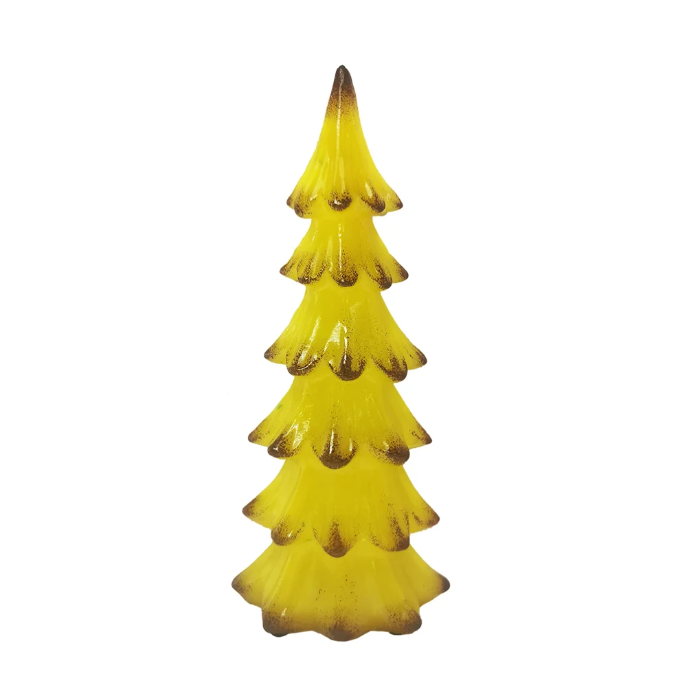 17-Inch Large Handmade Polyresin Crafts Arts and Crafts Model Musical Christmas Tree with Lights Tree Figurine for Gifts