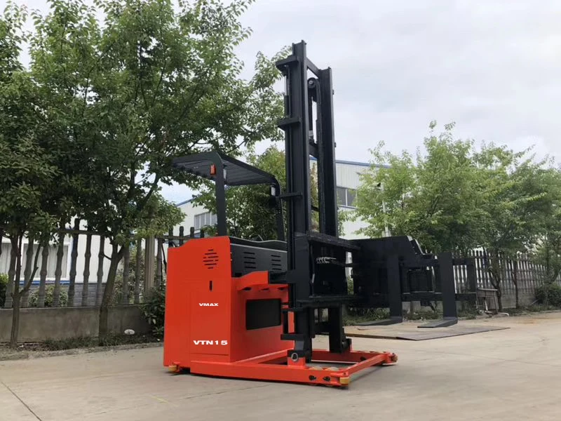 Super Narrow Asile Work 1.5 Ton Three Way Forklift Reach Truck 1500kg With 6m 7m 8 M Lifter