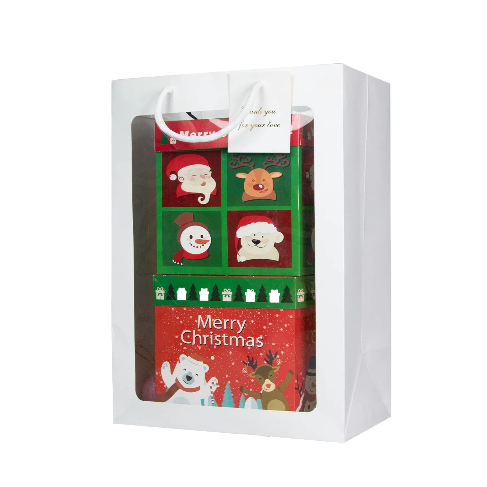 Clear Window Gift Toys Packaging Bag Bouquet Paper Carry Hanging Gift Bags For Luxury Flowers