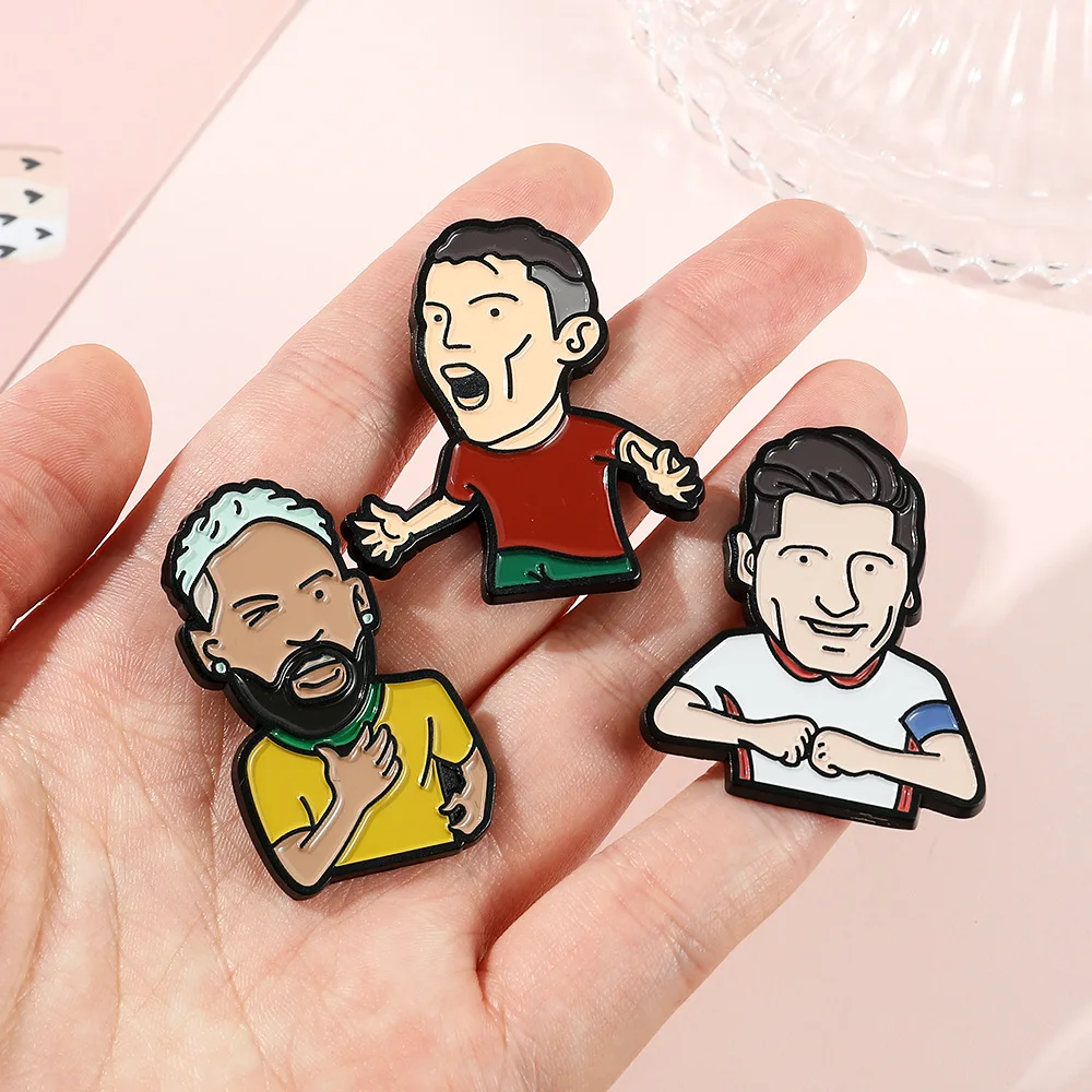 Wholesale famous football star hat pins Metal Crafts Custom Logo sports Hat Enamel Pins For Caps