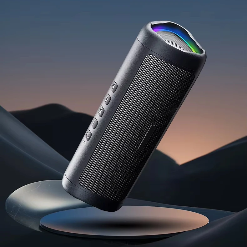 Portable Blue tooth Speaker, IPX5 Waterproof Wireless Speaker with Colorful Flashing Lights, Super Bass 24H Playtime
