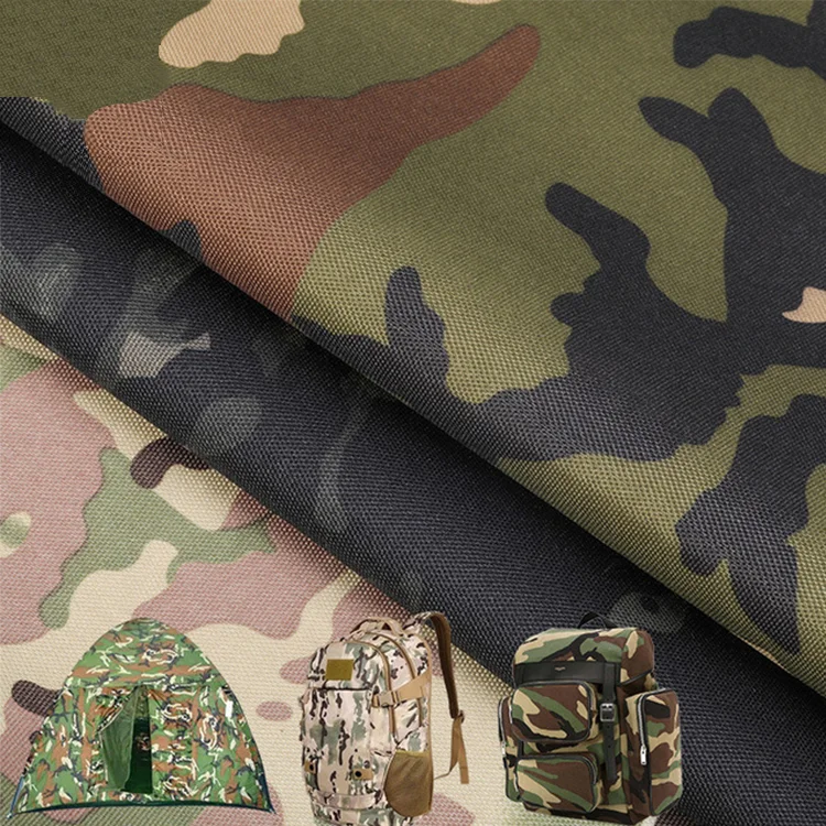waterproof polyester 1000d 600d cordura oxford coated camo fabric custom printing