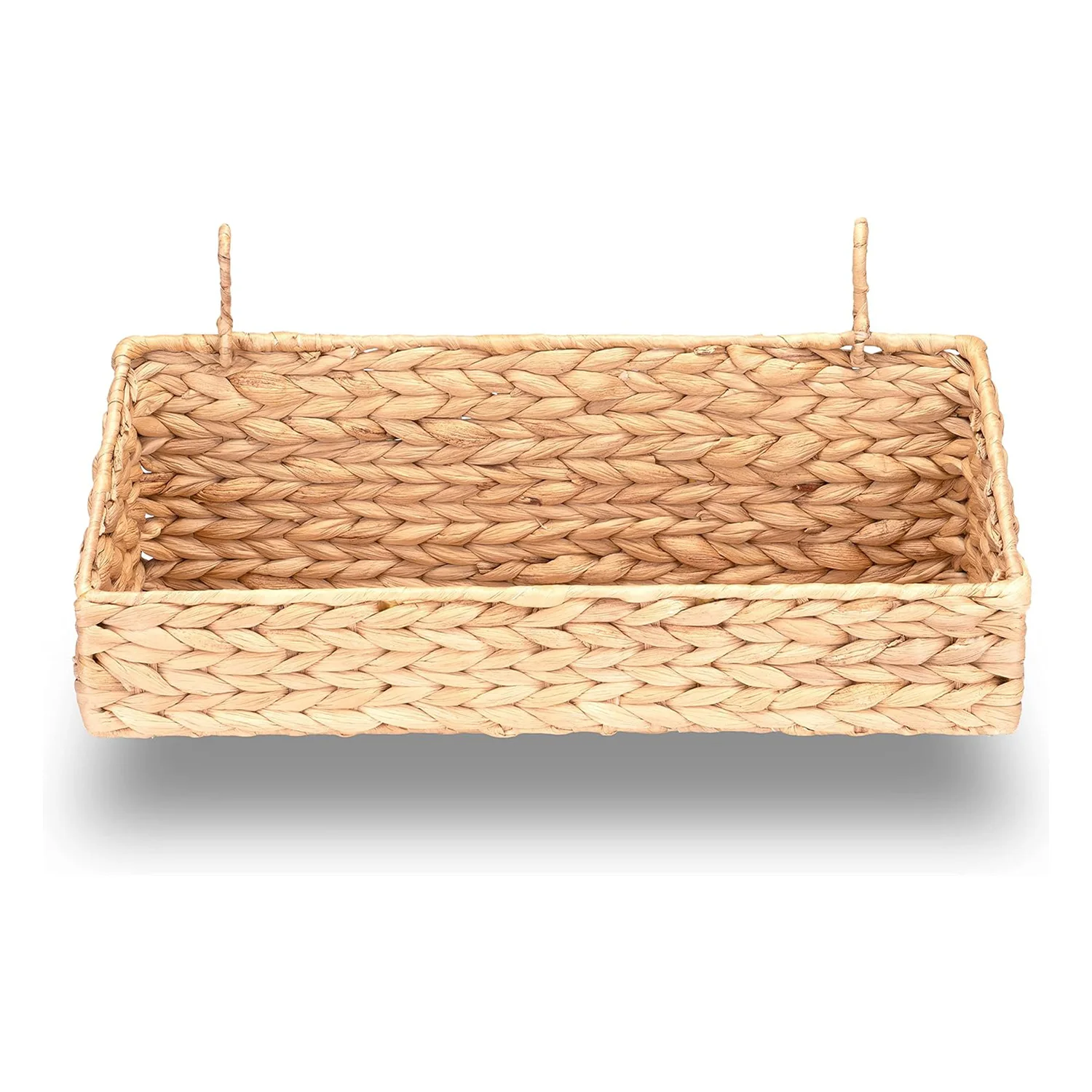 Water Hyacinth Wall Basket for Storage and Organisation Hanging Basket Braided with Hooks