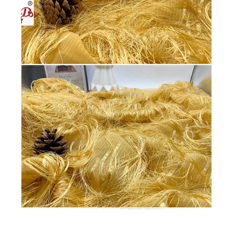 Lisami шифоновая кружевная ткань с бахромой жаккардовая для вечернего свадебного платья