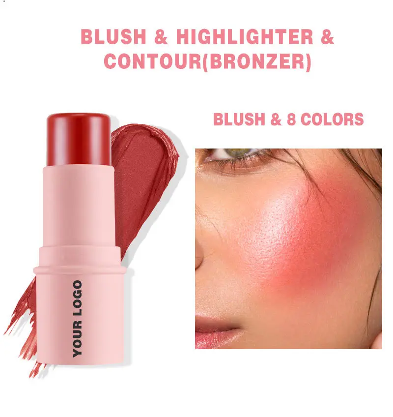 Rare beauty jelly cream vegan make up cheek blush stick container with logo private label long lasting waterproof makeup blushes