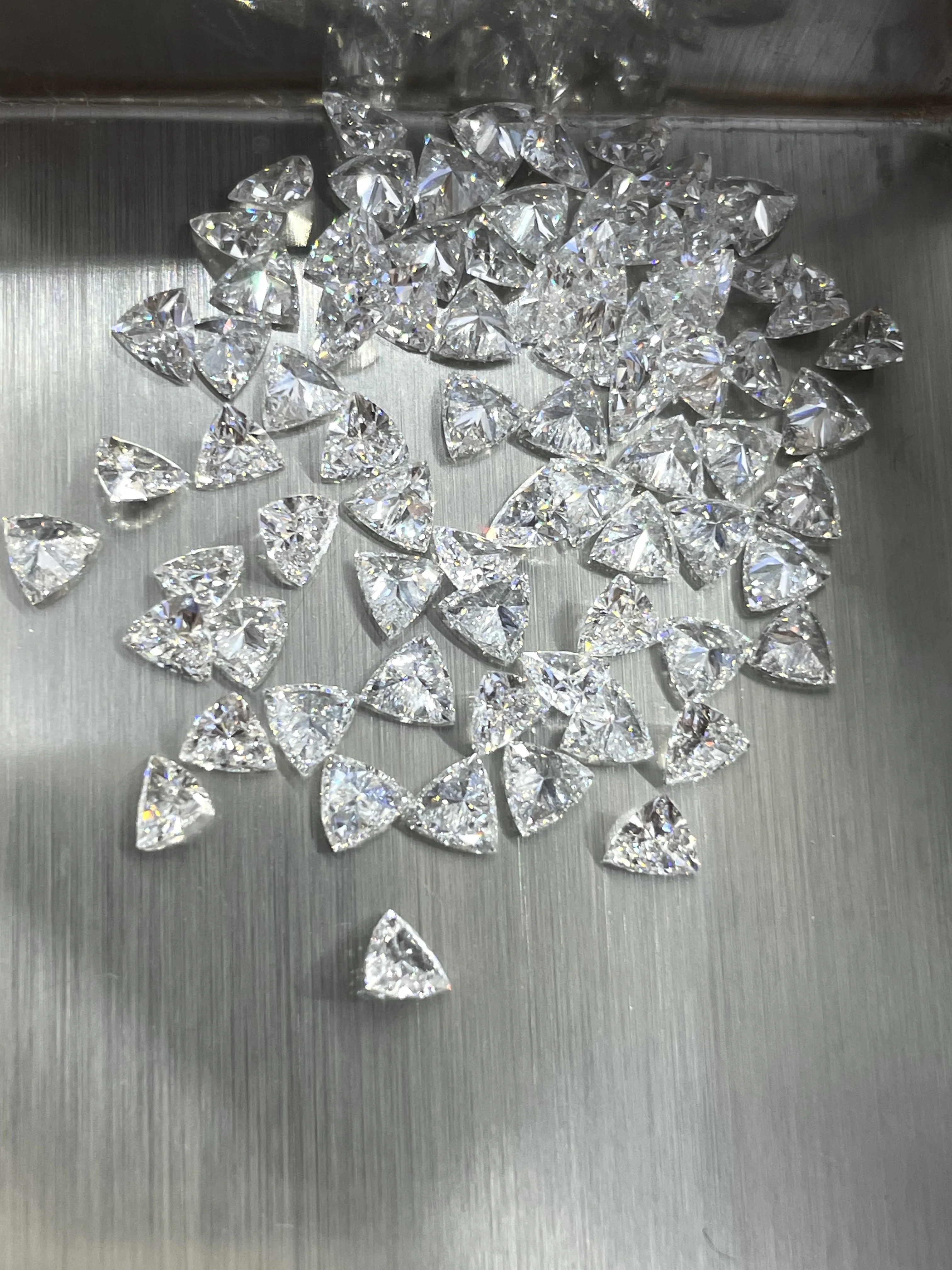 Trillion Cut Lab Diamond Man Made Diamonds LGD Trillion Shaped Loose Lab Created HPHT Lab Grown Diamond