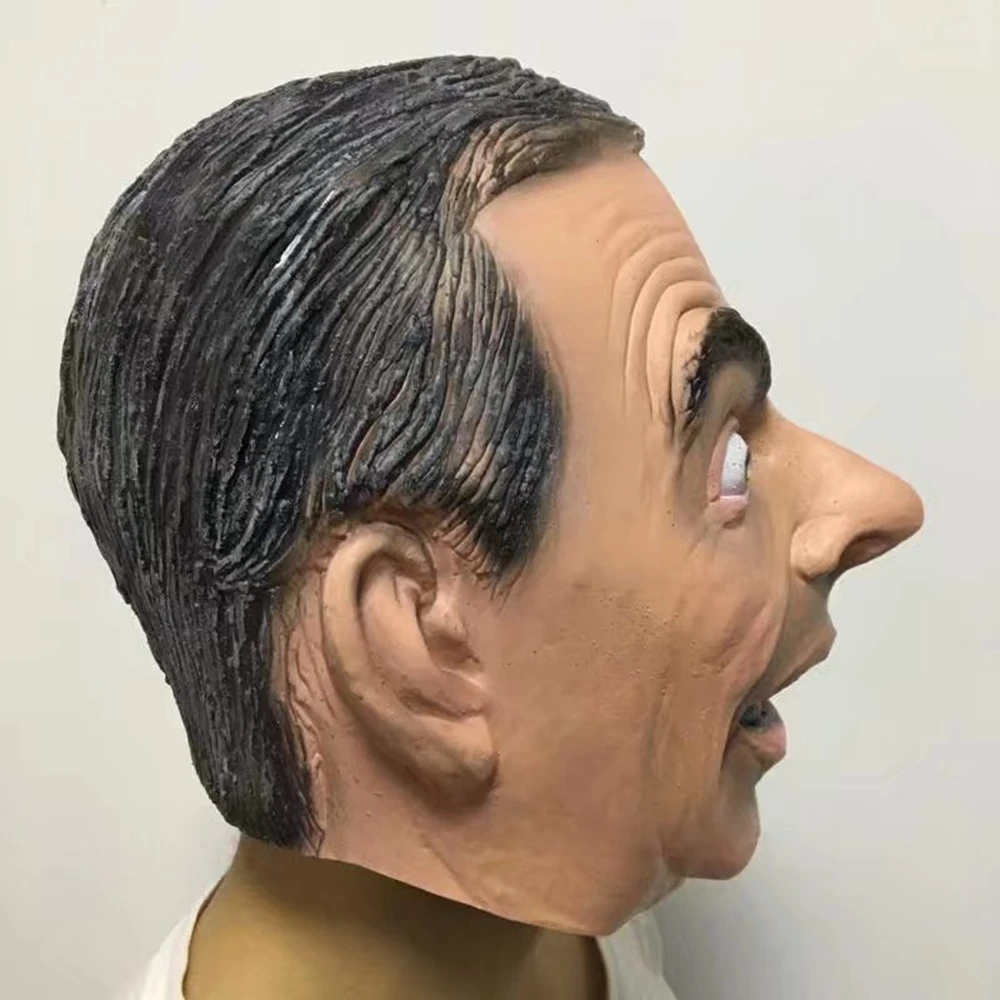 Halloween Realistic Mr Bean Latex Mask Full Head Human Mask Adult Face Mask for Halloween Easter Party