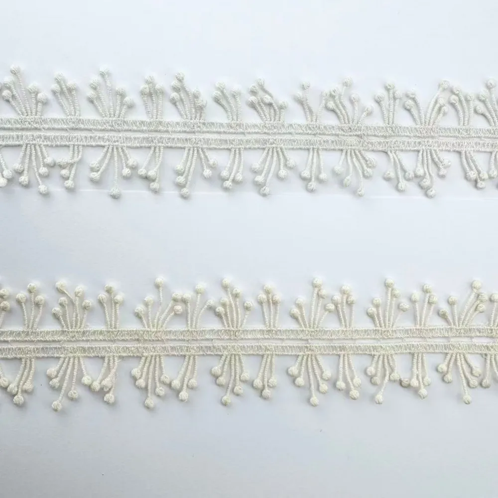 Водорастворимые вышитые кружевные шторы с кисточками