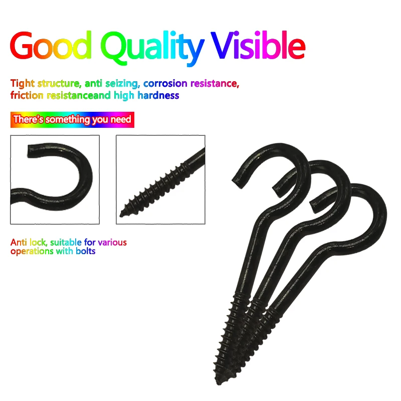 Black eye hook screw self tapping screw a box of 90 copper hook screws, suitable for indoor, wood and wall